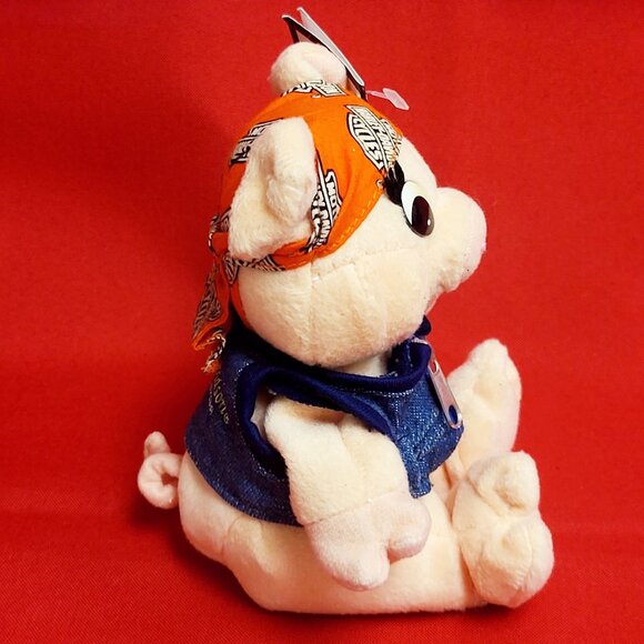 Vintage Harley Davidson Punky Hog Pig Bean Bag Plush Figure Doll 1997 - Picture 7 of 11